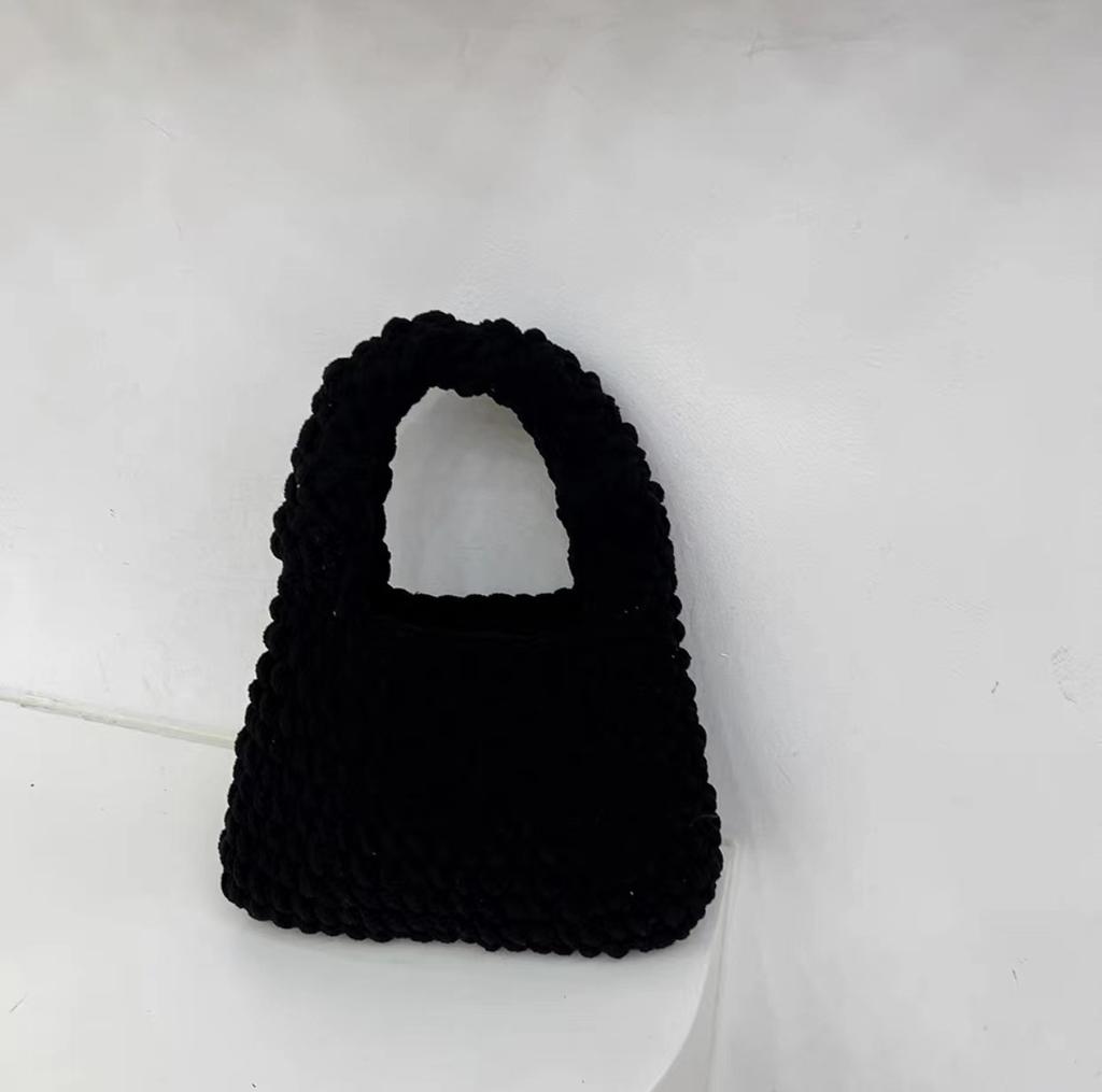 Осенне-зимняя новая корейская сумка из натурального плюша ручной работы, универсальная повседневная плетеная сумка