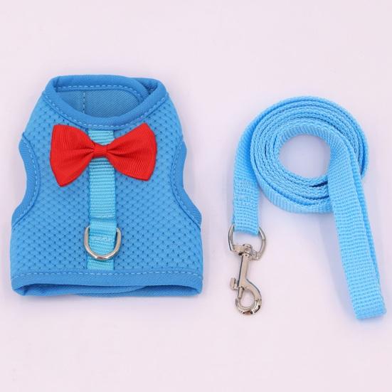 1 Set Pet Harness Leash Stylish Bow Decoration Small Pets Rabbit Traction Harness for Outdoor Walking