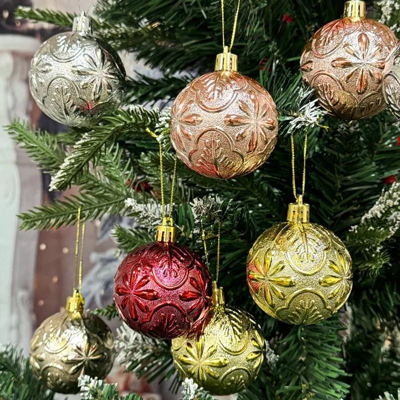 6 шт./кор. елочные шары, небьющиеся елочные украшения, рождественские шары, подвески, праздничный декор для вечеринки, украшение