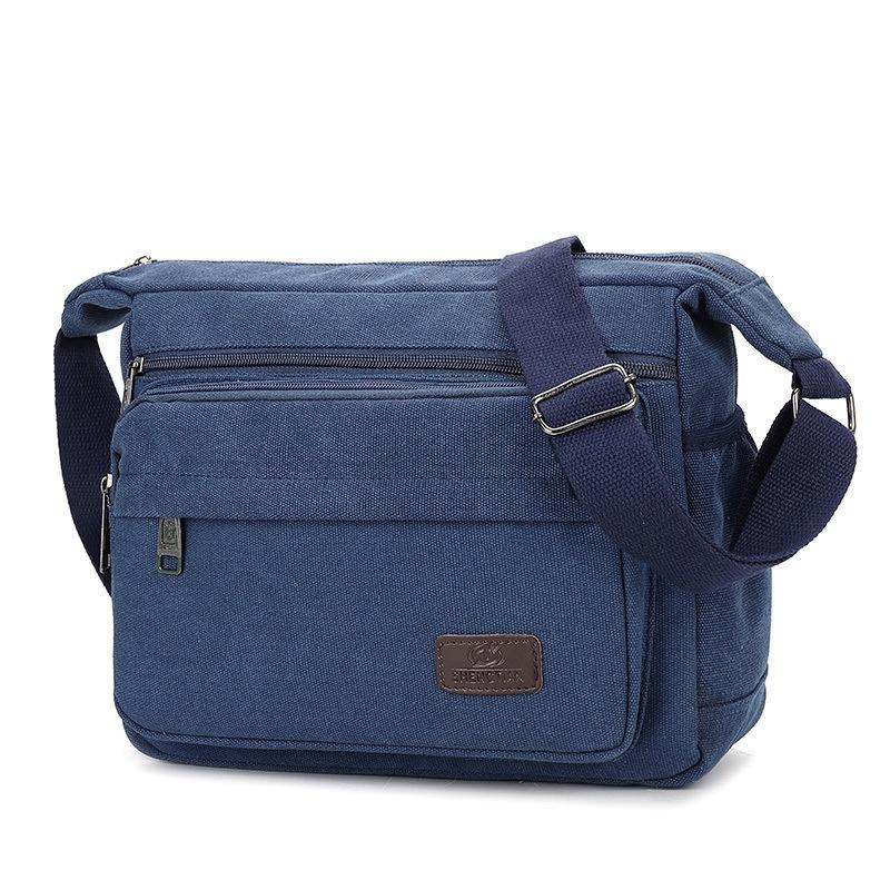 Large Capacity Canvas Shoulder Bag For Men Street Style Durable Material Travel Companion