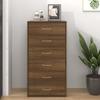 815365 vidaXL Buffet with 6 Drawers Brown Oak 50x34x96 Cm Engineered Wood
