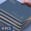 4Pcs Paper Spiral Notebook 60Sheets Loose Leaf Notebook Simple Coil Notebook  Art Style