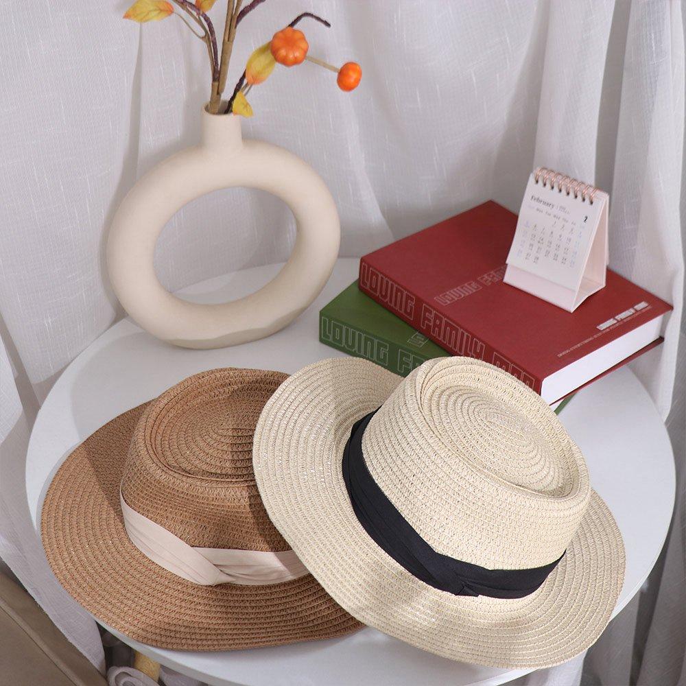 Шляпа-канотье из соломы в корейском стиле, с широкими полями, женская, солнцезащитная, простая, для защиты от солнца, женская