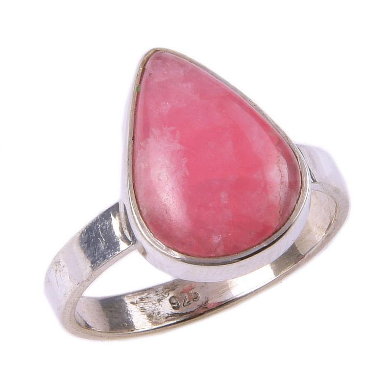 Natural Rhodochrosite Gemstone 925 Solid Sterling Silver Jewelry Ring S.6.5 L9d91