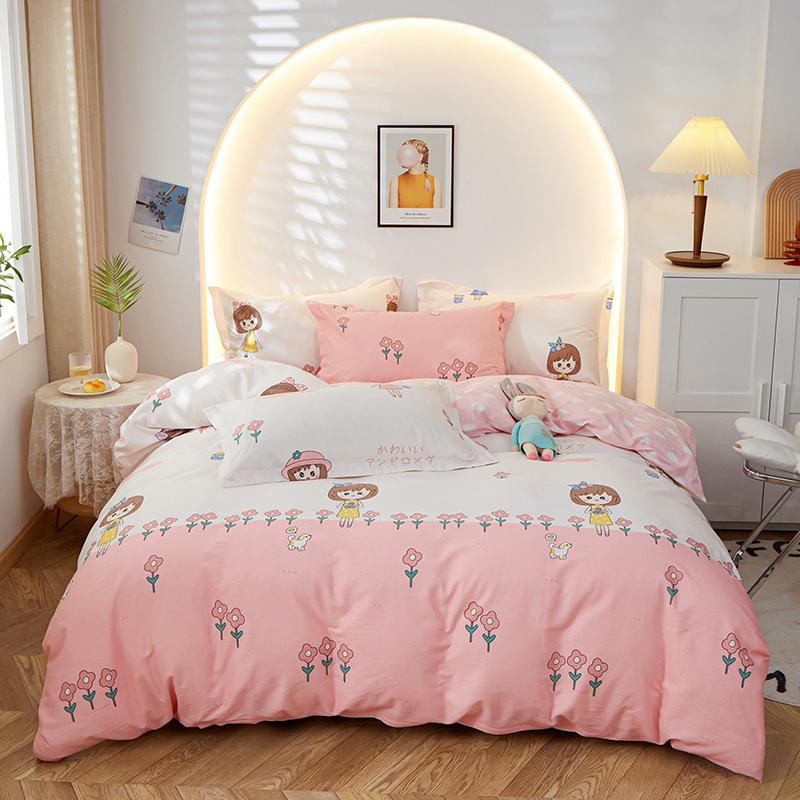 Комплект постельного белья с цветочным рисунком из 100% хлопка с узором в стиле сада, комплект постельного белья размера «queen size», пододеяльник с наволочками на все сезоны