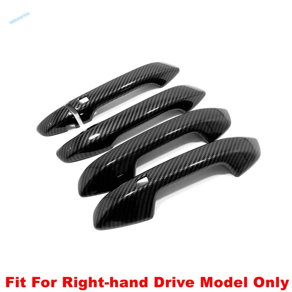 For Kia Seltos - 2024 Carbon Fiber / Shiny Car Outside Door Pull Doorknob Handle Bowl Cover Trim ABS Exterior Accessories
