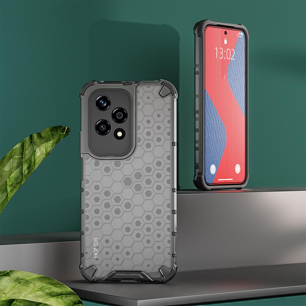 KEYSION Противоударный защитный чехол для HONOR 200 Lite, силиконовый 5G + ПК, прозрачная сотовая задняя крышка для телефона Huawei Honor 200 Lite