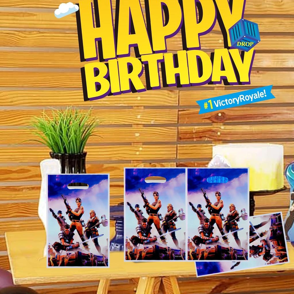 Игра-стрелялка Fortnition Подарочные пакеты Декор для вечеринки на день рождения Пакет с угощениями Печенье Мешок для конфет Праздник для новорожденного Подарки для детей Товары для вечеринки