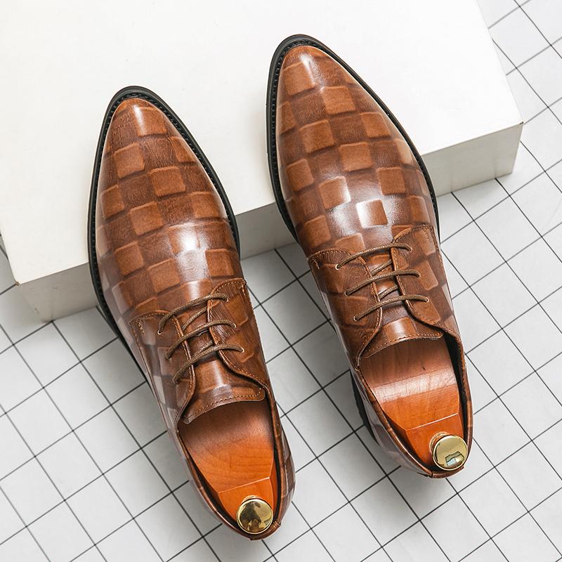 Элегантные мужские повседневные туфли, новые модные брендовые классические повседневные кожаные туфли, горячая распродажа, деловая обувь, мужские туфли-оксфорды на шнуровке