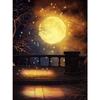 Алмазная вышивка Желтые звезды Луна Небо Полный круглый алмазный рисунок