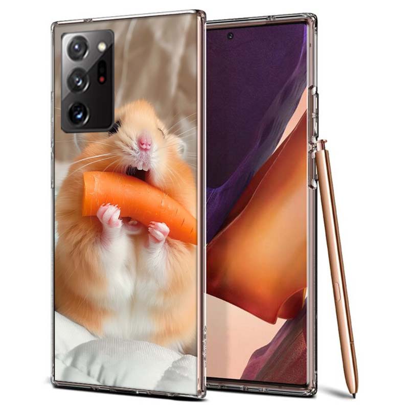 Чехол для телефона с хомяками в шляпах и ушами для Samsung A55 A35 A25 A15 A07 A05S A16 A17 A26 A36 A37 A56 A57 Galaxy Note 20 10 A50S