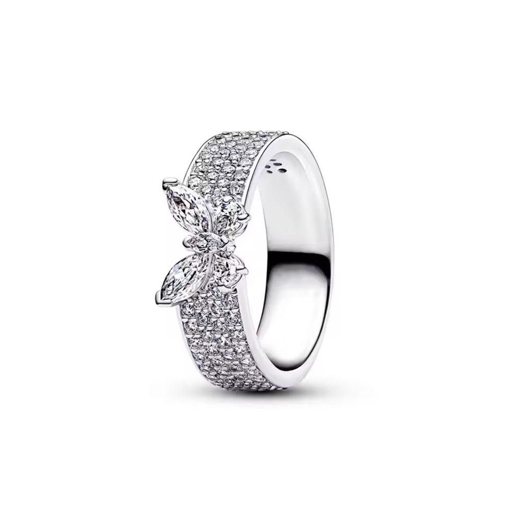 2026 New 925 Sterling Silver Ring Lover's Holiday Gift Jewelry Women Butterfly Pink Heart Golden Infinite Rings
