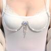 Temperament Trend Body Accessories Hot Selling Fashion Rhinestone Heart-Shaped Tassel Chest Plate Sexy Rhinestones Chains