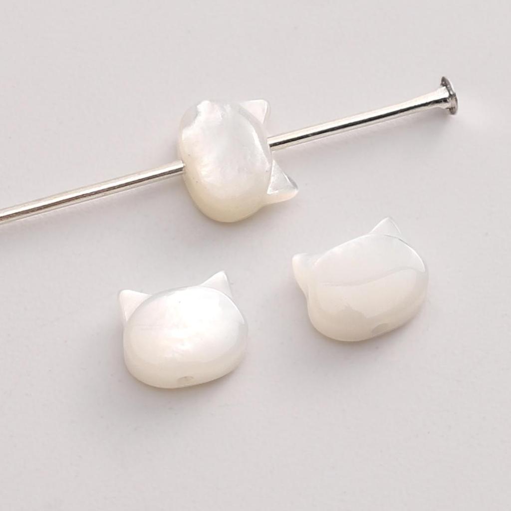 Натуральные ракушечные бусины в виде головы кролика и кошки для изготовления ожерелий, браслетов, серег и другой бижутерии