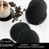 Custom PU Leather Tea Coasters with Hand-Sewn Edges and Insulation Pad, Featuring Your Enterprise Logo.