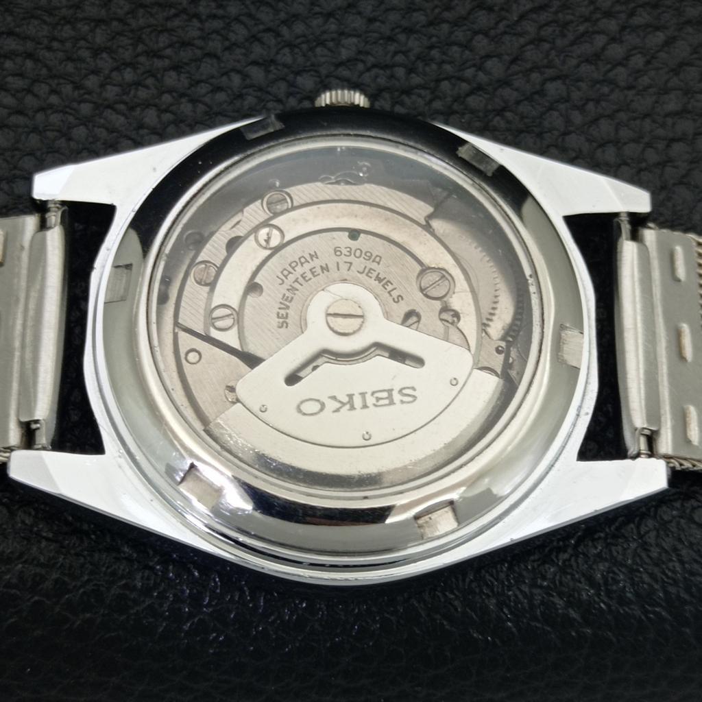 ВИНТАЖНЫЕ АВТОМАТИЧЕСКИЕ SEIKO 5 6309A ВОССТАНОВЛЕННЫЕ ЯПОНСКИЕ МУЖСКИЕ ЧЕРНЫЕ ЧАСЫ a442831-1