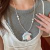 Flower Korean Beaded Necklace Jewelry Clavicle Necklace Y2K Ins Fashion Bohemian Choker  Women