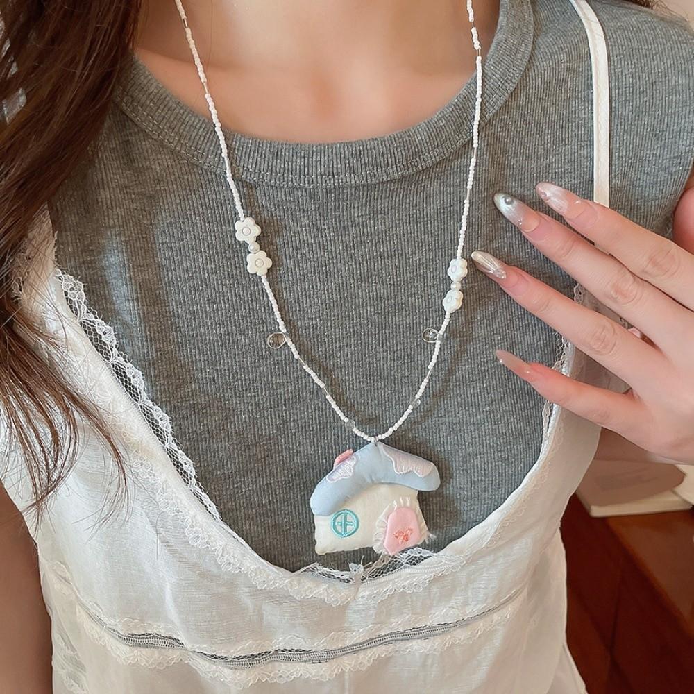 Flower Korean Beaded Necklace Jewelry Clavicle Necklace Y2K Ins Fashion Bohemian Choker Women