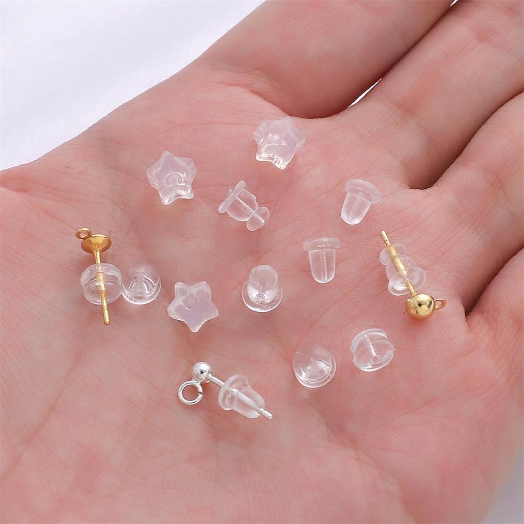 20-100 шт./пакет, силиконовые прозрачные беруши, серьги «сделай сам», ювелирные аксессуары