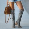 Fashion Women Fashion Casual Vintage Retro Long Knee-high Cowboy Boots Square Heel Shoes Boot Woman