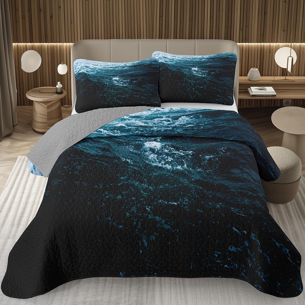 Покрывало Дерево Пейзаж Природы Покрывала для Мальчиков Девочек Реверсивный Серый Комплект Покрывала Современное Абстрактное Искусство Стеганое Постельное Белье Квин