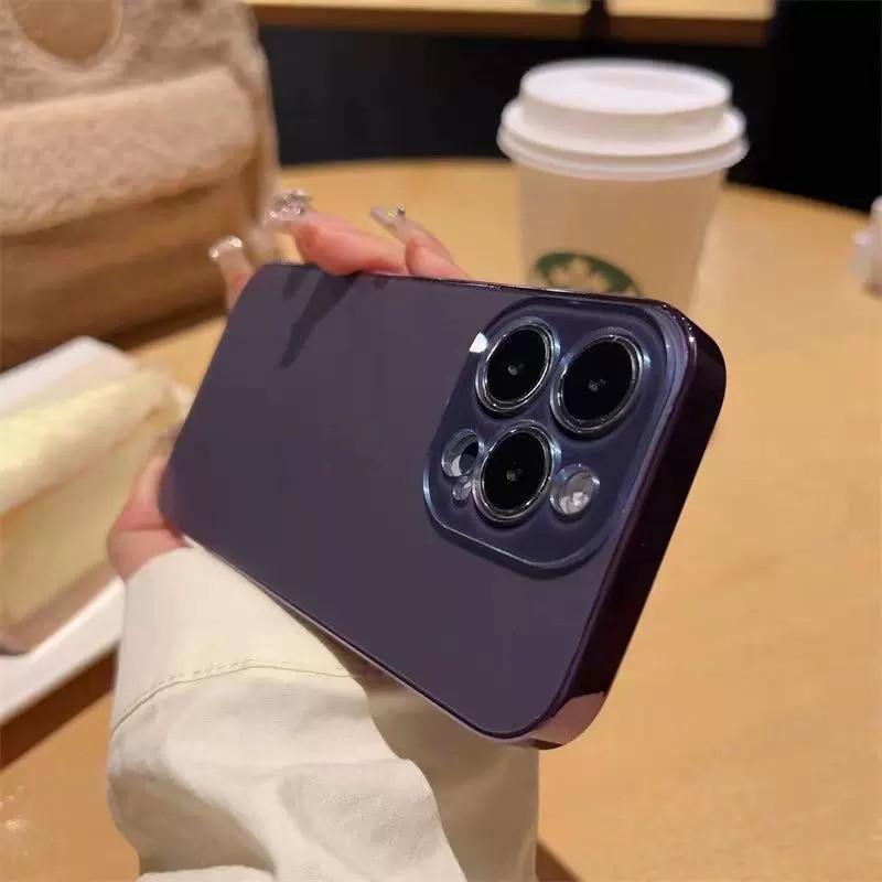 Подходит для iPhone 16pro, высококачественный чехол для мобильного телефона Apple 15, гальванизированная рамка, оригинальная машина 14, простой защитный чехол I13