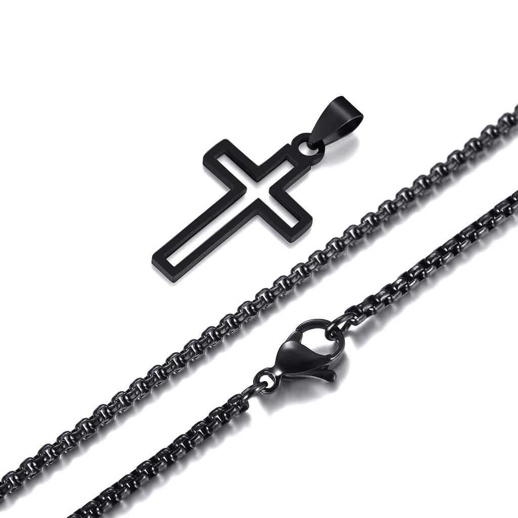 Повседневные полые necklaces с крестом для мужчин и мальчиков, водонепроницаемый кулон-крест из нержавеющей стали, религиозные украшения для веры и молитвы, подарок