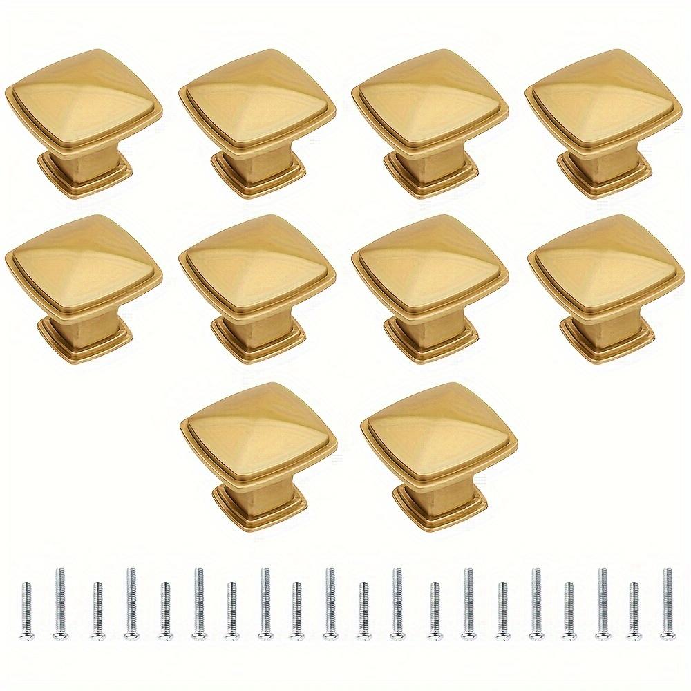 Cabinet Kitchen Golden Pcs 10 Square Aluminum Pull Handles Drawer Pulls 121inch Vintage Knobs For Cabinets Wardrobes With 2 Different Size Screws