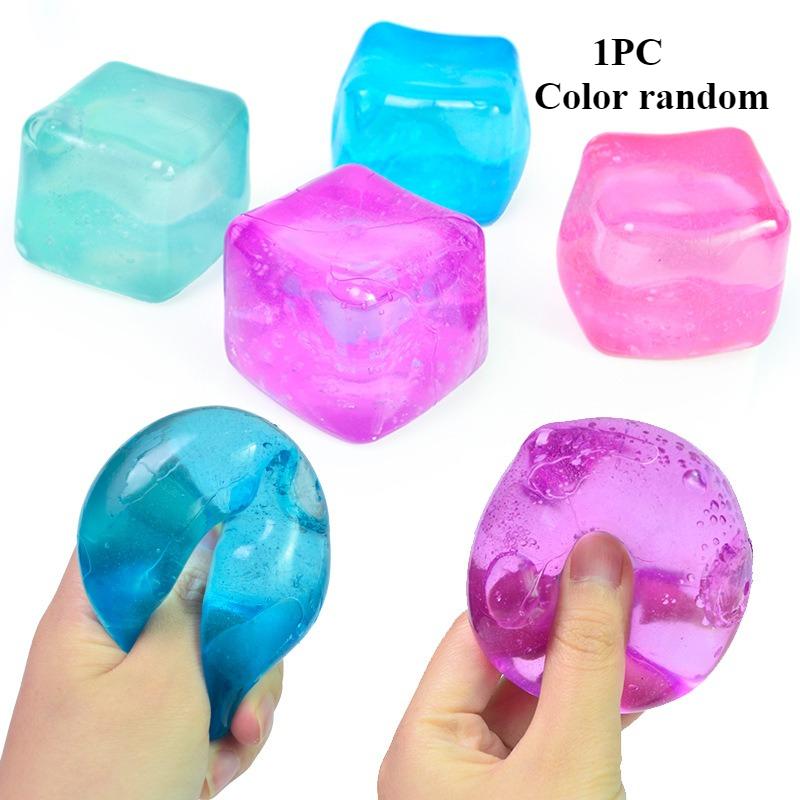 1PCS Ice Cube Stress Relief Squeeze Toys High Density Gel Ice Cube Square Square Vent Toy Slow Rebound Kneading Toy