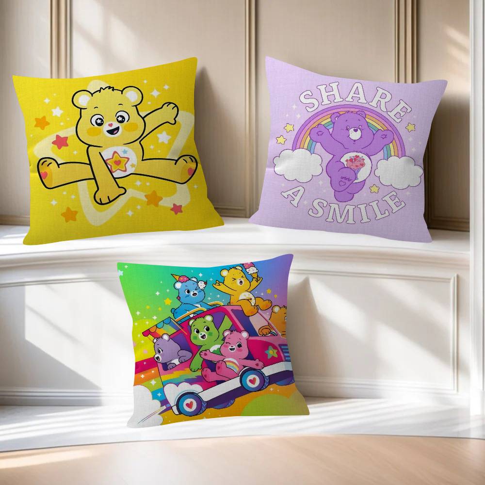 Cushion Cover Pillow Cover Decor Pillowcase Printed Cushion Case for Couch Cute CCare BBears