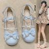 Small Leather Shoes Bow Cute Mary Jane Shoes 2025 New Loli Women Sweet Lace Edge Thick Heel Buckle Leather Shoes