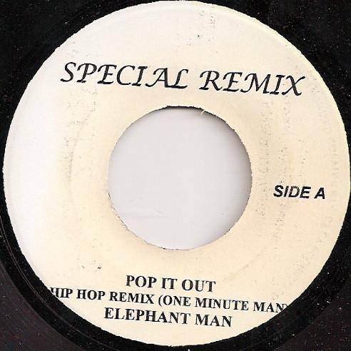 7inch Record ELEPHANT MAN Pop It Out Hip Hop Remix NONE Special Remix Jamaica Reggae Ska Dub Used