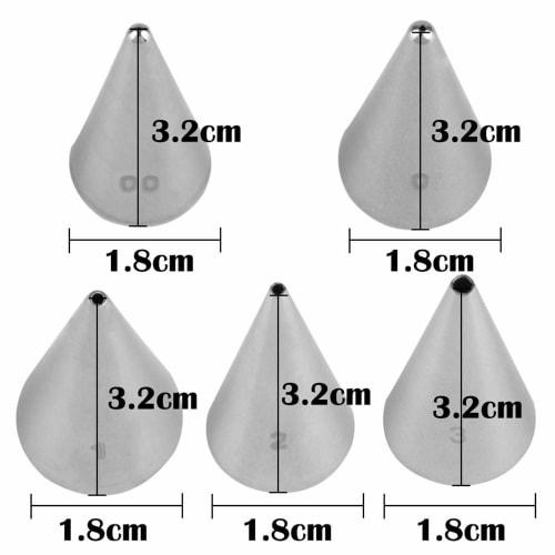Set of 5 Round Mont Blanc Pastry Tips, Stainless Steel, for Piping, Cake Decoration, and Baking (Set of 5)