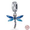Genuine 925 Sterling Silver Colorful Butterfly Dragonfly Charms Beads Fit Fasion 925 Original Bracelets Fine Diy Jewelry Making