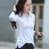 2024 Women's Spring New Korean Style Slim Fit Lapel Long Sleeve T-Shirt Women's High Quality Cotton Bottoming Shirt