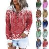 Women's Casual Fashion Print Long Sleeve Button Pullover Hoodies Sweatshirts