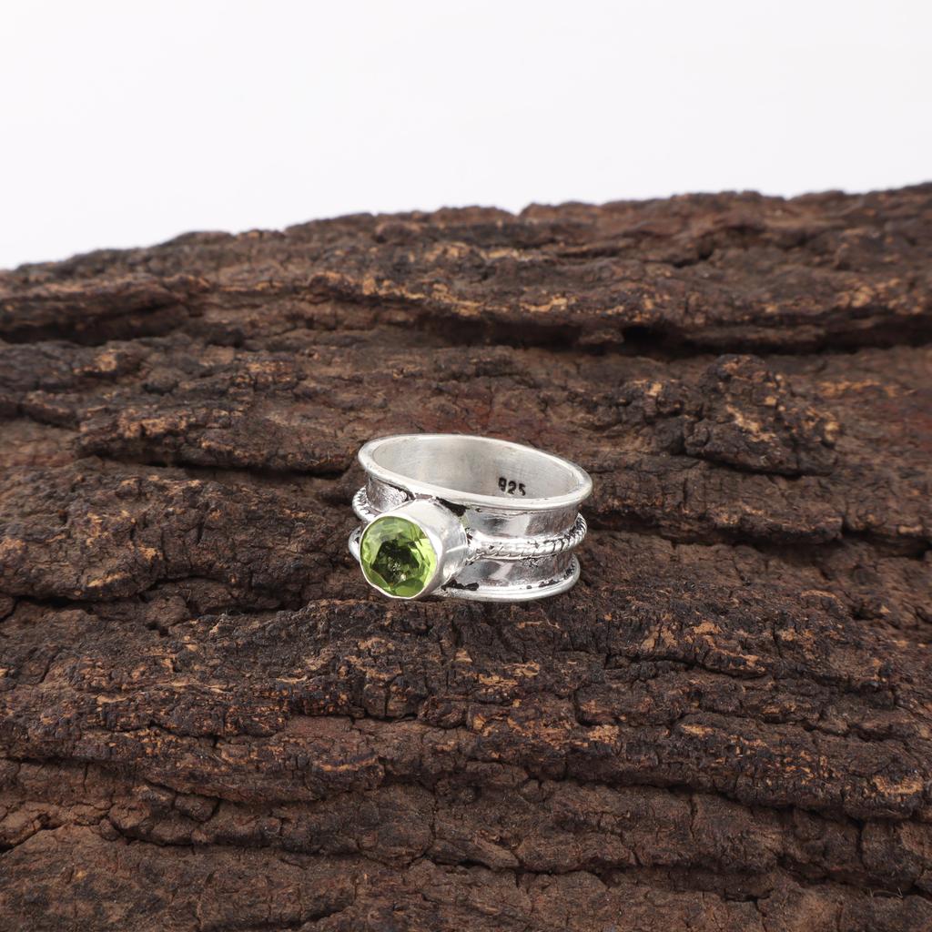 Peridot Ring Gemstone Jewelry, 925 Solid Sterling Silver Ring, Handmade Jewelry Birthstone Ring, Gift For Her