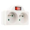 16A Biplite Power Strip + Front Switch - White - Zenitech
