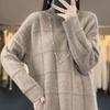 Sweater for Women Autumn Winter Thickened Warm Knitted Stretchy Long Sleeve High-neck Tops