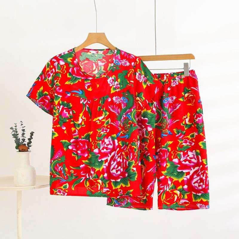 Летний комплект домашней одежды с коротким рукавом, женский тонкий топ с круглым вырезом, шорты, свободная пижама из двух частей