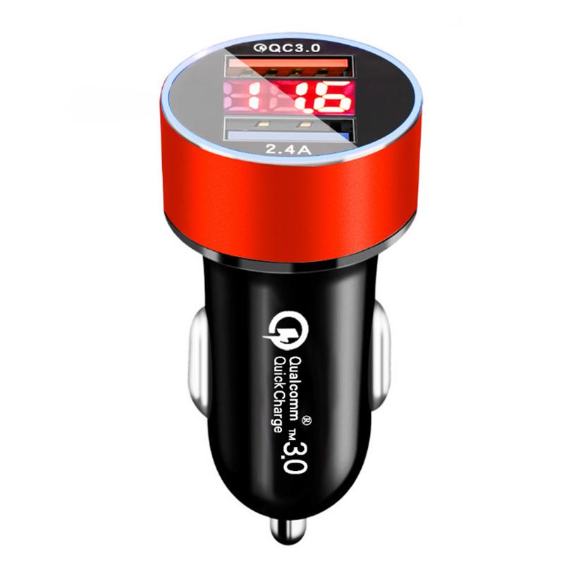 Автомобильное зарядное устройство с двумя USB-разъемами 18 Вт, светодиодная быстрая зарядка, зарядка мобильного телефона для Iphone 12 11 Mini Pro X Xr Max 7 8 Plus Xiaomi Huawei Samsung