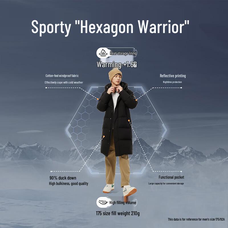 Tanbol Men's Mid-Length Hooded Thick Down Jacket TAF550735D