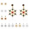 Pearl Snowflake Earrings Rhinestone Xmas Dangle Earrings Fashion Christmas Stud Earrings  Girls