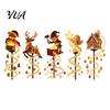 Christmas Yard Stakes with Elves Elk Solar Garden Stake Light, Cute Gingerbread House/Elf Boy/Bear Outdoor Waterproof Powered Lawn Ornaments