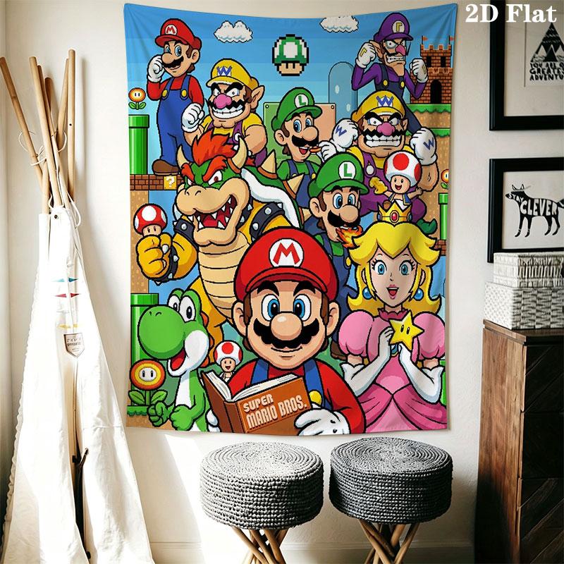 Climb Mario Vine Wall Hanging Printed Fabric Blanket Decorative Tapestries for Bedroom Living Room Home Decor
