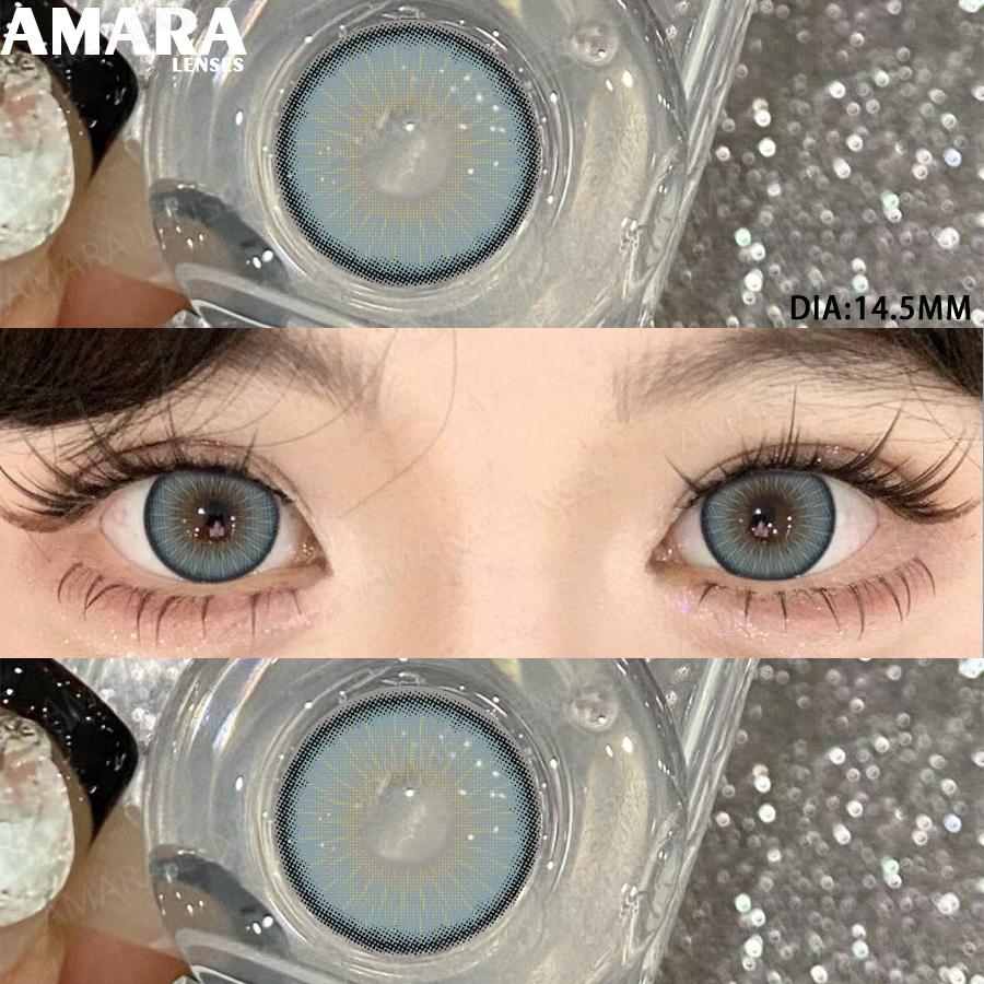 AMARA Модные цветные контактные линзы Коричневые Мягкие линзы Косметические линзы для БОЛЬШИХ ГЛАЗ Зеленый Цвет Контактные линзы для глаз Косметика для глаз Ежегодное использование