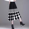 Autumn and Winter Sweater Skirt Female 2022 New Polka Dot Striped Skirt for Women High Waist  and Pure A-line Skirt Long Skirt