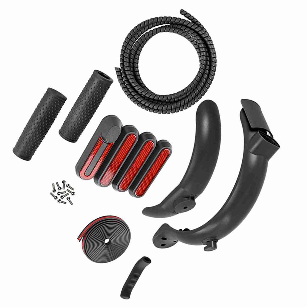 Комплект переднего и заднего крыла для электросамоката с боковыми крышками, крышка ручного тормоза, противоударная полоса для M365 Pro Electric