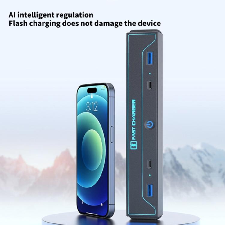 Быстрозарядный USB-хаб с выдвижной крышкой, док-станция с несколькими портами, многопортовое зарядное устройство, простая установка для автомобиля Model 3