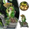 Outdoor Resin Riding Turtle Garden Statue With Led Light, New Art Funny Solar Light Outdoor Statue, Waterproof Solar Garden Decorations Turtle For Yar
